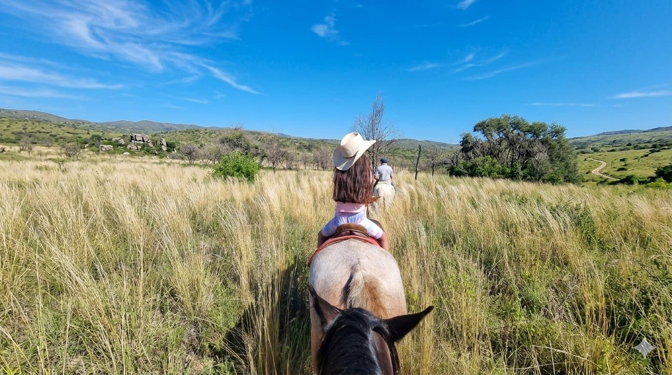 Cabalgata en campo abierto
